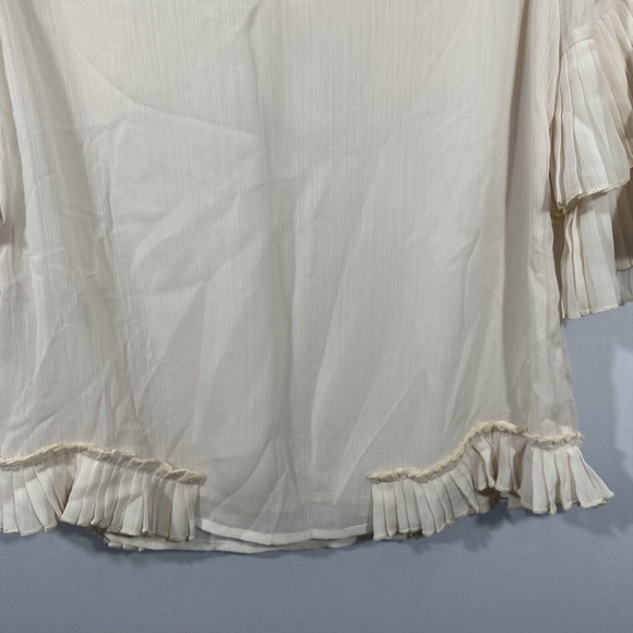 USED $158 Tularosa [ XS ] Margo Ruffle‎ 3/4 Sleeve Top in Cloud Ivory - Picture 16 of 16